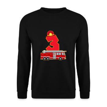 3ème anniversaire pompiers cadeau - Sweat-shirt Unisexe - noir - Devant - Alina (178cm) & Michal (187cm)