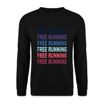 Free Running Parkour Sport Geschenk - Unisex Pullover - Schwarz - Vorne - Alina (178cm) & Michal (187cm)