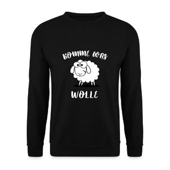 Cadeau drôle de cadeau de laine quel mouton de berger - Sweat-shirt Unisexe - noir - Devant - Alina (178cm) & Michal (187cm)