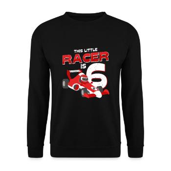 Dieser Kleine Rennfahrer Ist 6 Jahre Alt Geschenk - Unisex Pullover - Schwarz - Vorne - Alina (178cm) & Michal (187cm)