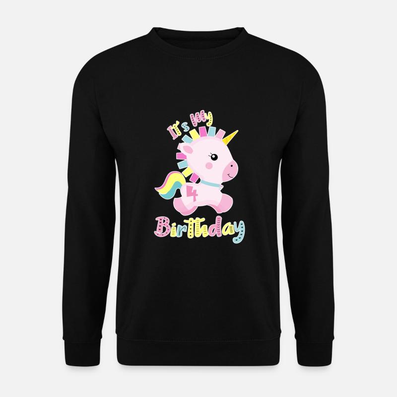 Es Ist Mein 4. Geburtstag Baby Einhorn Geschenk - Unisex Pullover - Schwarz