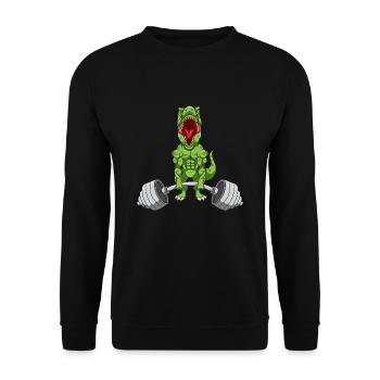 Fitness Bodybuilder Sport Dino T-Rex Regalo - Felpa unisex - nero - Fronte - Alina (178cm) & Michal (187cm)