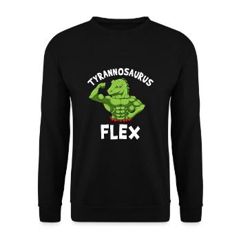 Fitness Workout Motivation Tyrannosaurus Flex Gift - Unisex Sweatshirt - black - Front - Alina (178cm) & Michal (187cm)