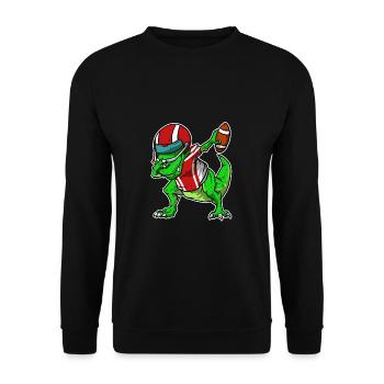 Drôle de football T-Rex Dab Dabbing dinosaures - Sweat-shirt Unisexe - noir - Devant - Alina (178cm) & Michal (187cm)