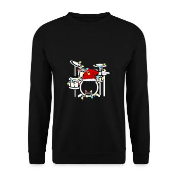 Tambour batteur De Noël Cadeau - Sweat-shirt Unisexe - noir - Devant - Alina (178cm) & Michal (187cm)
