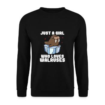 Just A Girl Who Loves Walruses Cute Walrus Costume - Unisex Sweatshirt - black - Front - Alina (178cm) & Michal (187cm)