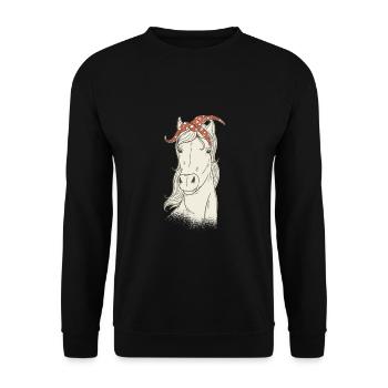 chevaux cadeau propriétaire équestre équestre équestre - Sweat-shirt Unisexe - noir - Devant - Alina (178cm) & Michal (187cm)
