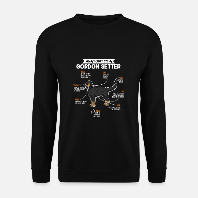 Anatomie des Gordon Setter Fun Hund Hundebesitzer - Unisex Pullover - Schwarz