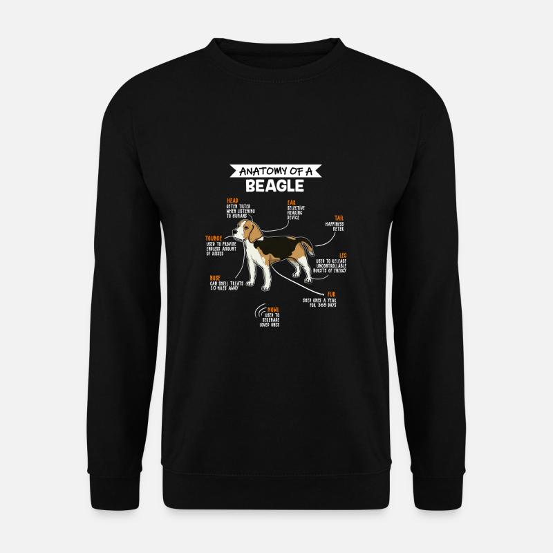 Anatomie des Beagle Fun Hund Hundebesitzer - Unisex Pullover - Schwarz