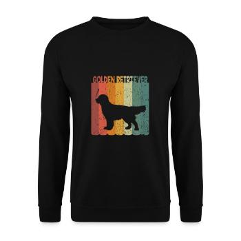 Rétro Golden Retriever chiens propriétaires de chiens cadeau - Sweat-shirt Unisexe - noir - Devant - Alina (178cm) & Michal (187cm)