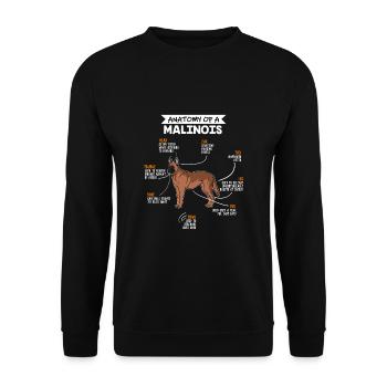Anatomy Of A Malinois Funny Dog Owner Gift - Unisex Sweatshirt - black - Front - Alina (178cm) & Michal (187cm)