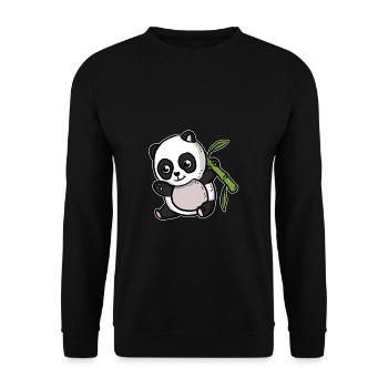 Mignon Kawaii Panda Ours - Sweat-shirt Unisexe - noir - Devant - Alina (178cm) & Michal (187cm)