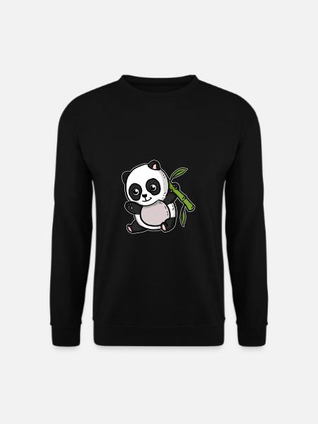 Süßer Kawaii Panda Bär - Unisex Pullover - Schwarz