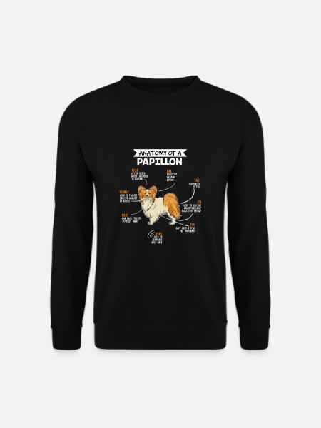 Anatomie des Zwergspaniel Hund Hundebesitzer - Unisex Pullover - Schwarz