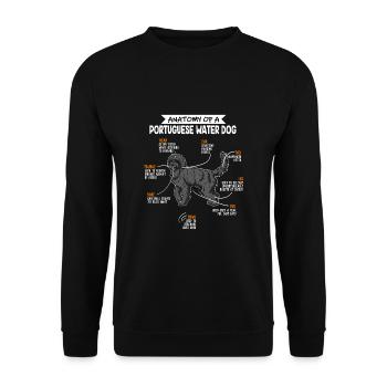 Anatomy Of A Portuguese Water Dog Dog Owner Gift - Unisex Sweatshirt - black - Front - Alina (178cm) & Michal (187cm)