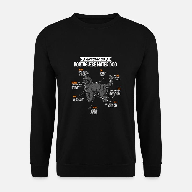 Anatomie des Portugiesischer Wasserhund Hunde - Unisex Pullover - Schwarz