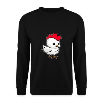 Cute Kawaii Chicken Farmer Gift - Unisex Sweatshirt - black - Front - Alina (178cm) & Michal (187cm)