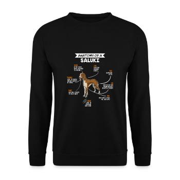 Anatomy Of A Saluki Dog - Unisex Sweatshirt - black - Front - Alina (178cm) & Michal (187cm)