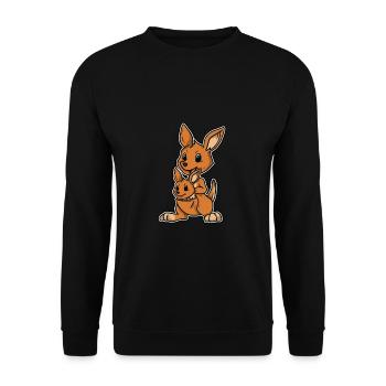 Mignon kangourou maman avec bébé kangourou cadeau - Sweat-shirt Unisexe - noir - Devant - Alina (178cm) & Michal (187cm)