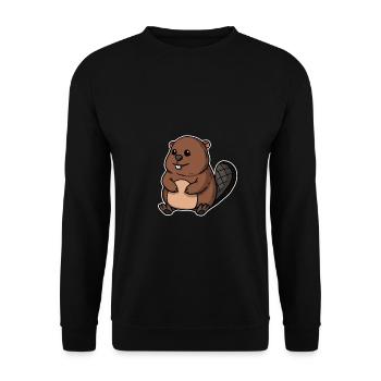 Mignon castor rongeur cadeau - Sweat-shirt Unisexe - noir - Devant - Alina (178cm) & Michal (187cm)