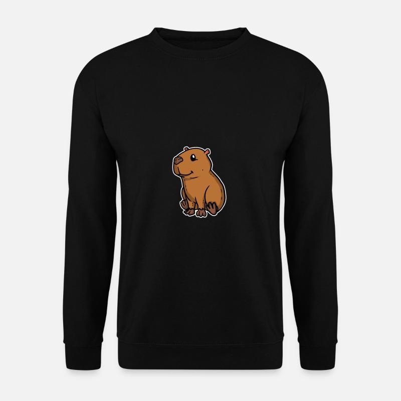 Süßer Wasserschwein Nagetier Capybara Geschenk - Unisex Pullover - Schwarz
