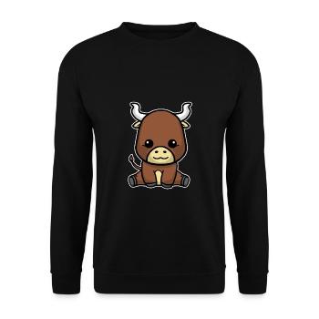 Süßer Baby Bulle Stier Kuh Geschenk - Unisex Pullover - Schwarz - Vorne - Alina (178cm) & Michal (187cm)