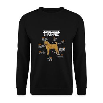 Anatomy Of A Shar-Pei Dog - Unisex Sweatshirt - black - Front - Alina (178cm) & Michal (187cm)