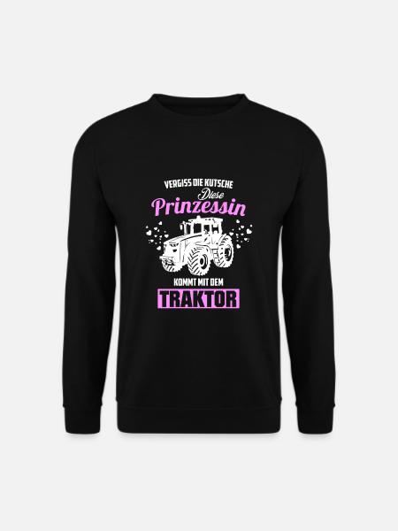 Bäuerin Diese Prinzessin Kommt Mit Dem dem Traktor - Unisex Pullover - Schwarz