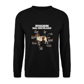 Kleiner Münsterländer Anatomie Hunde Geschenk - Unisex Pullover - Schwarz - Vorne - Alina (178cm) & Michal (187cm)