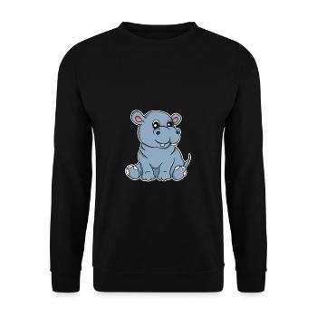 Hippopotame Doux Hippopotame Cadeau - Sweat-shirt Unisexe - noir - Devant - Alina (178cm) & Michal (187cm)