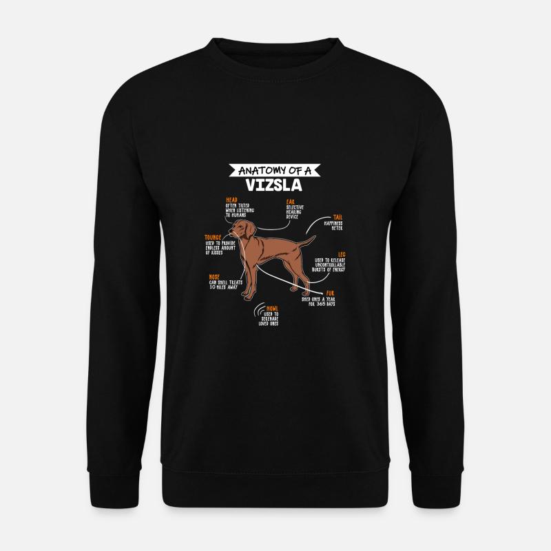 Vizsla Anatomie Hunde Geschenk - Unisex Pullover - Schwarz
