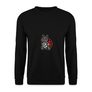 Süßer Marienkäfer Glücksbringer Geschenk - Unisex Pullover - Schwarz - Vorne - Alina (178cm) & Michal (187cm)