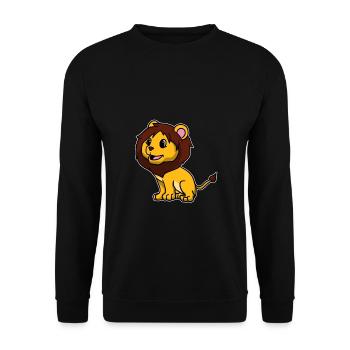 Mignon lion de chat prédateur - Sweat-shirt Unisexe - noir - Devant - Alina (178cm) & Michal (187cm)