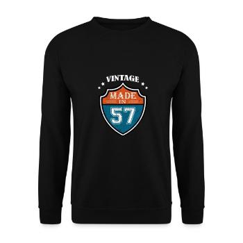 Vintage Made In 57 Sport 1957 Cadeau anniversaire - Sweat-shirt Unisexe - noir - Devant - Alina (178cm) & Michal (187cm)
