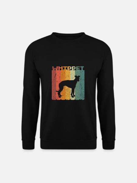 Rétro Whippet lévriers chiens cadeau - Sweat-shirt Unisexe - noir