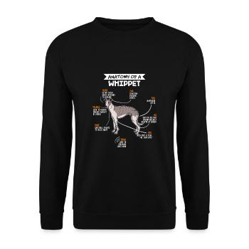 Whippet anatomie chien cadeau - Sweat-shirt Unisexe - noir - Devant - Alina (178cm) & Michal (187cm)