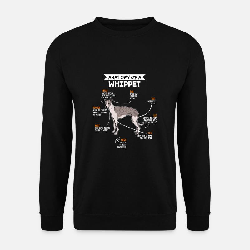 Whippet Anatomie Hunde Geschenk - Unisex Pullover - Schwarz