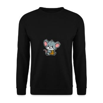 Cute Little Mouse Rat Animal Gift Idea - Unisex Sweatshirt - black - Front - Alina (178cm) & Michal (187cm)