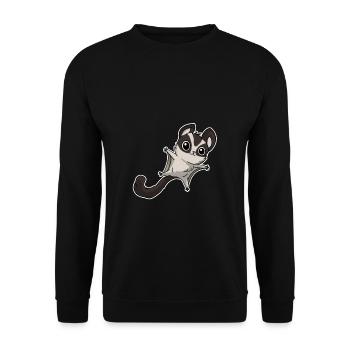 Lustiger Kurzkopfgleitbeutler Sugar Glider - Unisex Pullover - Schwarz - Vorne - Alina (178cm) & Michal (187cm)