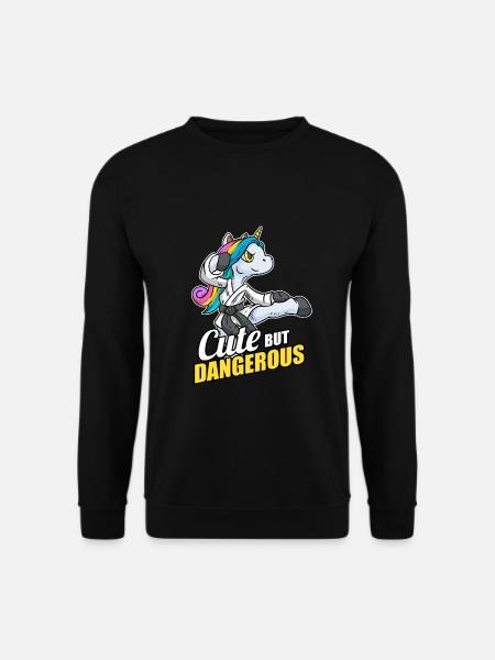 Cute But Dangerous Karate Einhorn Kampfkunst - Unisex Pullover - Schwarz