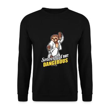 Smoothed But Dangerous Karate Kung Fu Faultier - Unisex Pullover - Schwarz - Vorne - Alina (178cm) & Michal (187cm)