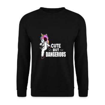 Cute Unicorn Taekwondo Kung Fu Fighter Gift Idea - Unisex Sweatshirt - black - Front - Alina (178cm) & Michal (187cm)