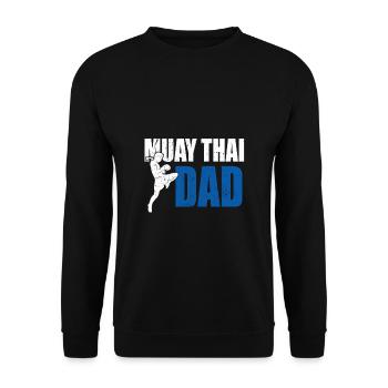 Stolzer Muay Thai Papa Thai Boxer Vater Geschenk - Unisex Pullover - Schwarz - Vorne - Alina (178cm) & Michal (187cm)