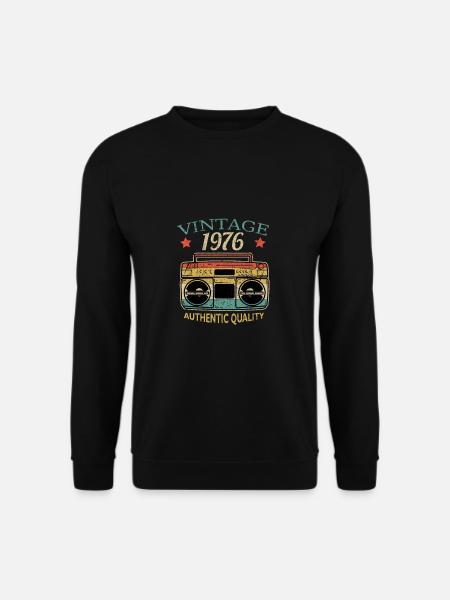 Vintage 1976 Anniversaire Radio Authentic Quality - Sweat-shirt Unisexe - noir