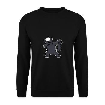 Lustiges Dabbing Dachs Geschenk - Unisex Pullover - Schwarz - Vorne - Alina (178cm) & Michal (187cm)