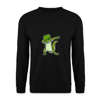 Funny Dabbing Gecko Dab Dance Reptile Lover Gift - Unisex Sweatshirt - black - Front - Alina (178cm) & Michal (187cm)
