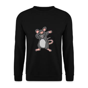 Drôle dabbing rat souris cadeau - Sweat-shirt Unisexe - noir - Devant - Alina (178cm) & Michal (187cm)