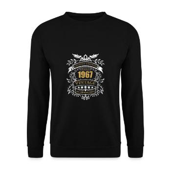 Made In 1967 Limited Edition Cadeau anniversaire - Sweat-shirt Unisexe - noir - Devant - Alina (178cm) & Michal (187cm)