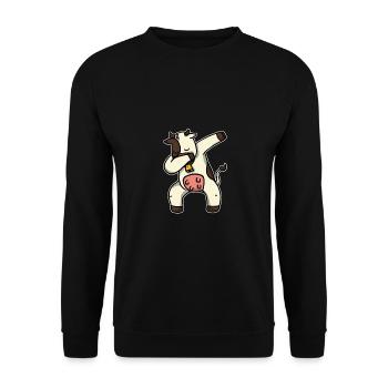 Funny Dabbing Cow Dab Dance Cattle Lover Gift - Unisex Sweatshirt - black - Front - Alina (178cm) & Michal (187cm)