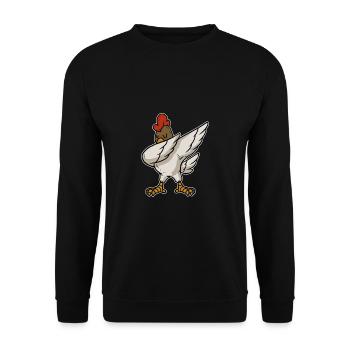 Funny Dabbing Chicken Dab Dance Chickens Lover - Unisex Sweatshirt - black - Front - Alina (178cm) & Michal (187cm)
